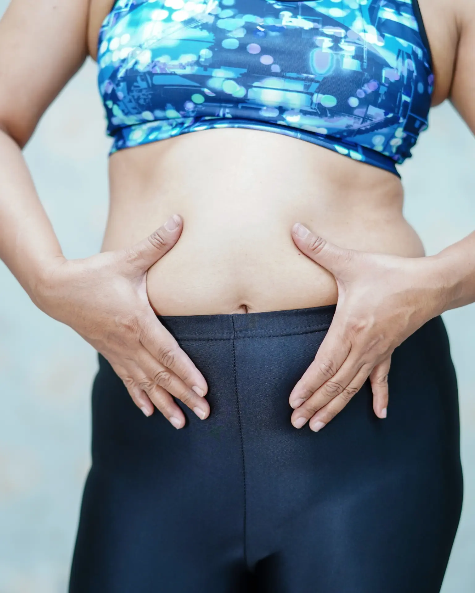 Close-up of a midsection before starting a plan