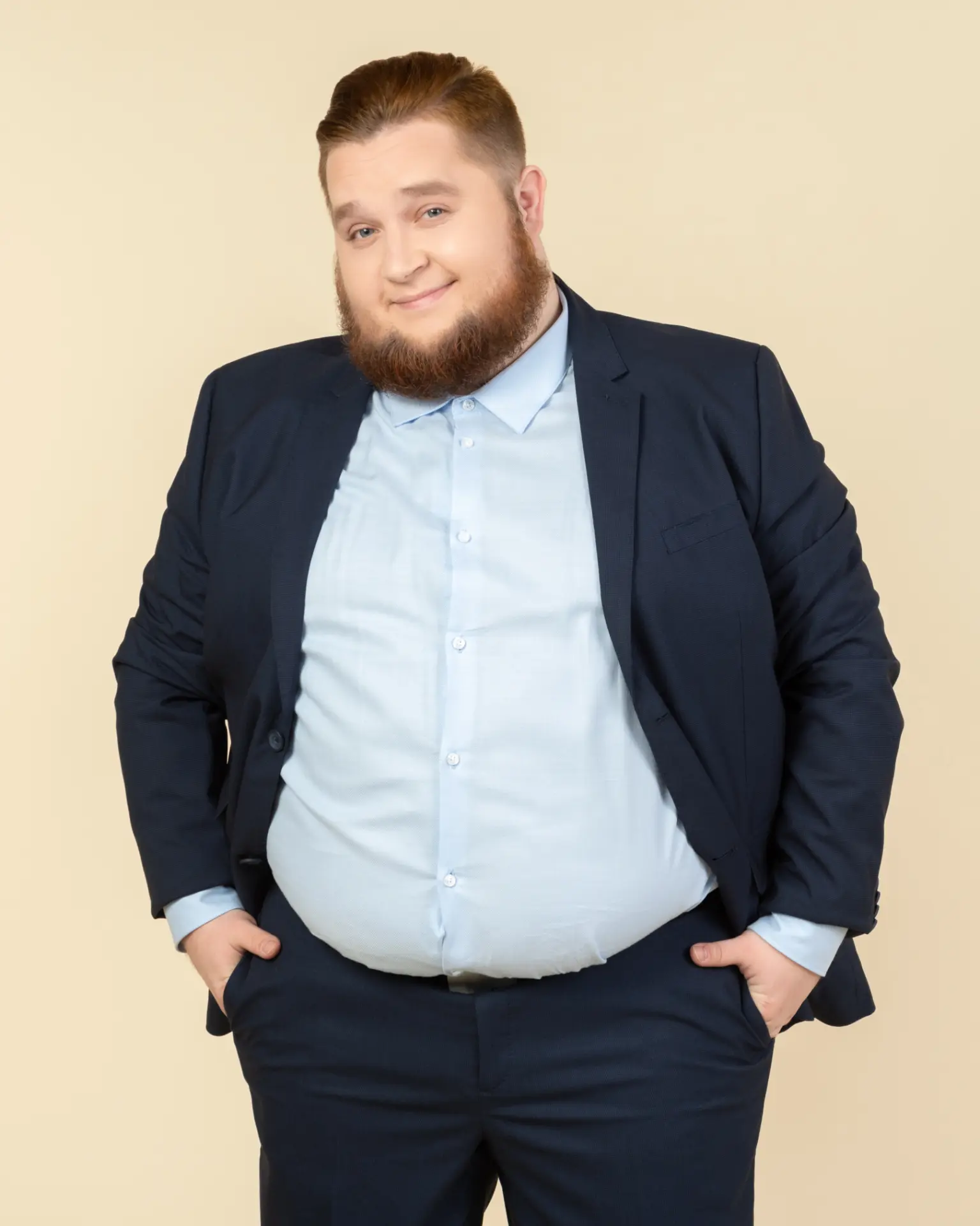 Executive in a navy suit